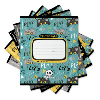 Тетрадь школьная ученическая ErichKrause Gamepad, 12 листов, линейка (в плёнке по 10 шт.)_MIX-PACK Тетрадь школьная ученическая ErichKrause Gamepad, 12 листов, линейка (в плёнке по 10 шт.)_MIX-PACK