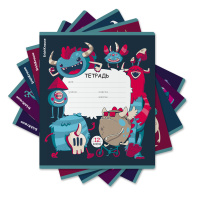 Тетрадь школьная ученическая ErichKrause Monsters, 12 листов, клетка (в плёнке по 10 шт.)_MIX-PACK Тетрадь школьная ученическая ErichKrause Monsters, 12 листов, клетка (в плёнке по 10 шт.)_MIX-PACK