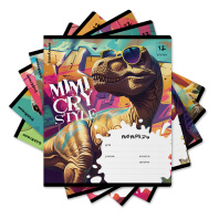 Тетрадь школьная ученическая ErichKrause Dino Art, 12 листов, клетка (в плёнке по 10 шт.)_MIX-PACK Тетрадь школьная ученическая ErichKrause Dino Art, 12 листов, клетка (в плёнке по 10 шт.)_MIX-PACK