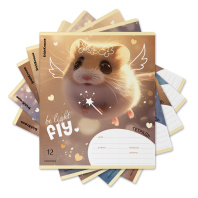 Тетрадь школьная ученическая ErichKrause Fluffy, 12 листов, линейка (в плёнке по 10 шт.)_MIX-PACK Тетрадь школьная ученическая ErichKrause Fluffy, 12 листов, линейка (в плёнке по 10 шт.)_MIX-PACK