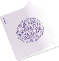 Тетрадь общая ученическая с пластиковой обложкой на скобе ErichKrause Chaos, Литература, 48 листов, линейка