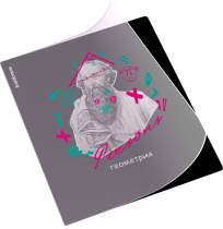 Тетрадь общая ученическая с пласт. обл. на скобе ErichKrause Знаковые фигуры, текстура апельсин, Геометрия, 48 л., клетка