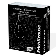 Комплект тетрадей общих ученических с пластиковой обложкой ErichKrause Зри в корень, 48 листов, кл./лин., со спр. мат. (обечайка 12 шт.)