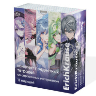Комплект тетрадей общих ученических ErichKrause Manga, 48 листов, клетка/линейка, со справочным материалом (обечайка 12 шт.) Комплект тетрадей общих ученических ErichKrause Manga, 48 листов, клетка/линейка, со справочным материалом (обечайка 12 шт.)