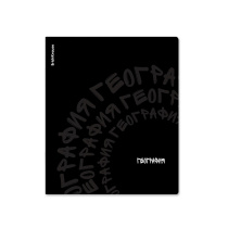 Тетрадь общая ученическая ErichKrause Noir, География, 48 листов, клетка, ламинация soft-touch+выборочный УФ-лак