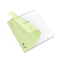 Тетрадь школьная ученическая с пластиковой обложкой на скобе ErichKrause Классика CoverPrо Neon fizzy, зеленый, А5+, 12 листов, линейка