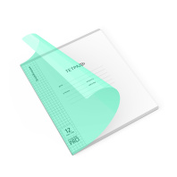 Тетрадь школьная ученическая с пластиковой обложкой на скобе ErichKrause Классика CoverPrо Vivid fizzy, бирюзовый, A5+, 12 листов, клетка