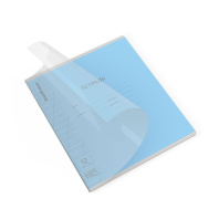 Тетрадь школьная ученическая с пластиковой обложкой на скобе ErichKrause Классика CoverPrо fizzy, голубая, А5+, 12 листов, кос.лин.