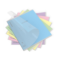 Тетрадь школьная ученическая с пластиковой обложкой на скобе ErichKrause Классика CoverPrо glossy, А5+, 18 л, клетка_MIX-PACK