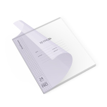 Тетрадь школьная ученическая с пластиковой обложкой на скобе ErichKrause Классика CoverPrо Pastel fizzy, сиреневый, А5+, 24 листа, клетка