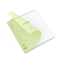 Тетрадь школьная ученическая с пластиковой обложкой на скобе ErichKrause Классика CoverPrо Neon fizzy, зеленый, A5+, 24 листа, клетка