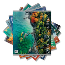 Тетрадь общая ученическая с пластиковой обложкой на скобе ErichKrause Polarization, А5+, 48 листов, клетка_MIX-PACK (полноцвет)