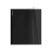 Тетрадь общая ученическая с пластиковой обложкой на скобе ErichKrause CoverPrо fizzy, Stormy, антрацит,  А5+, 48 листов, клетка