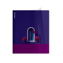 Тетрадь общая ученическая с пластиковой обложкой на скобе ErichKrause CoverPrо fizzy, Serenada, А5+, 48 листов, клетка