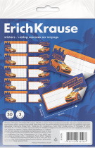 Наклейки на тетрадь ErichKrause Спорткар, 3 л., в пакете с европодвесом