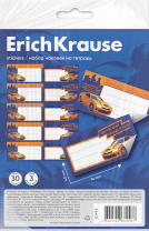 Наклейки на тетрадь ErichKrause Sport Car, 3 листа, в пакете с европодвесом