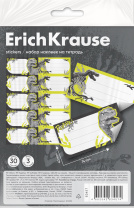 Наклейки на тетрадь ErichKrause Dinosaur Park, 3 листа, в пакете с европодвесом