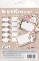 Наклейки на тетрадь ErichKrause Lovely Friends, 3 листа, в пакете с европодвесом