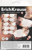 Наклейки на тетрадь ErichKrause Prima Cat, 3 листа, в пакете с европодвесом