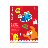 Белый картон глянцевый на клею ErichKrause, Jolly Friends, А4, 10 листов, игрушка-набор для детского творчества