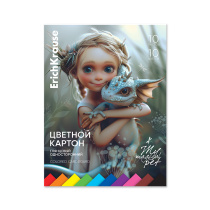 Цветной картон глянцевый на клею ErichKrause, Magic Pet, А4, 10 листов, 10 цветов, игрушка-набор для детского творчества