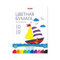 Цветная бумага двусторонняя на клею ErichKrause, А4, 10 листов, 10 цветов, игрушка-набор для детского творчества