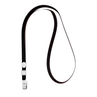 Лента для бейджа ErichKrause 38 см, пластиковый клип, черный (в пакете)