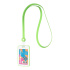 Бейдж вертикальный в комплекте с силиконовой лентой ErichKrause Neon книжка, размер вставки 54х85 мм, зеленый (в пакете)