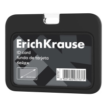 Бейдж горизонтальный ErichKrause силиконовый, размер вставки 85х54, черный (в пакете)