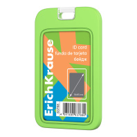 Бейдж вертикальный ErichKrause Neon, силиконовый, размер вставки 54х85, зеленый(в пакете)