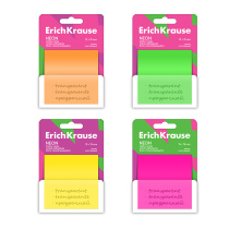 Блок самоклеящийся пластиковый ErichKrause Neon, 75X75 мм, 50 листов, ассорти