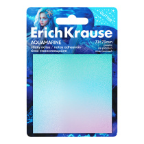Блок самоклеящийся пластиковый ErichKrause Aquamarine, 73х73 мм, 20 листов
