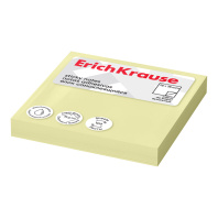 Блок самоклеящийся бумажный ErichKrause 75х75 мм, 100 листов, желтый