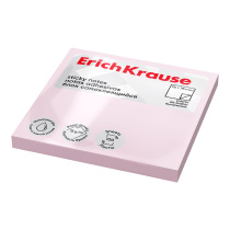 Блок самоклеящийся бумажный ErichKrause 75х75 мм, 100 листов, розовый
