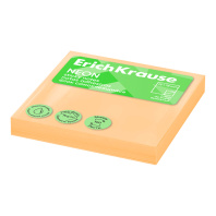 Блок самоклеящийся бумажный ErichKrause Neon, 75х75 мм, 100 листов, оранжевый