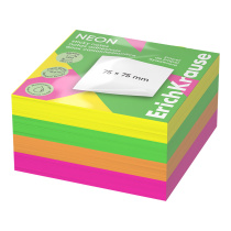 Блок самоклеящийся бумажный ErichKrause Neon, 75х75 мм, 400 листов, 4 цвета
