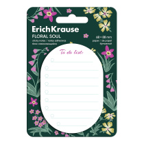 Блок самоклеящийся бумажный  ErichKrause Floral Soul To do list, 68х88 мм, 60 листов, белый