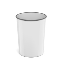 Корзина для бумаг литая пластиковая ErichKrause Classic, 13.5л, белый