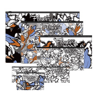 Набор из 6 zip-пакетов пластиковых ErichKrause® Tulips, ассорти (A4, B5, C6, Travel, 230x70mm, Card Size)