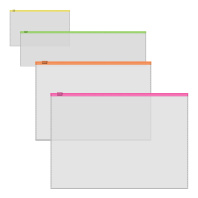 Набор из 4 zip-пакетов пластиковых ErichKrause® Fizzy Clear Neon, прозрачный, ассорти (A4, B5, 230x70mm, Card Size)