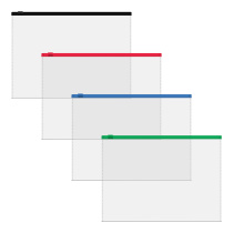 Zip-пакет пластиковый ErichKrause Fizzy Clear, c цветной молнией, A5+, прозрачный, ассорти (в пакете по 12 шт.)