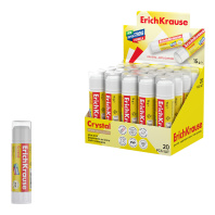 Клей-карандаш ErichKrause Crystal, повышенной прозрачности, 15г (в коробке-дисплее по 20 шт.)