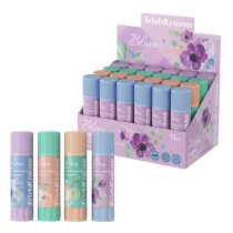 Клей-карандаш ErichKrause EasyStick Pastel Bloom, 13г, ассорти (в коробке-дисплее по 24 шт.)