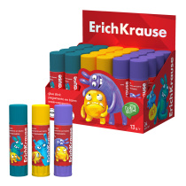 Клей-карандаш ErichKrause EasyStick Jolly Friends, 13г (в коробке-дисплее по 24 шт.)