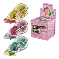 Корректирующая лента ErichKrause Floral Soul с печатью на корпусе, 5мм х 6м, ассорти (в дисплее по 24 шт.)