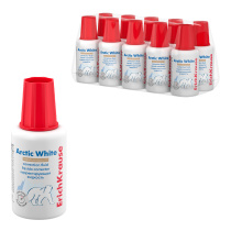 Корректирующая жидкость с кисточкой ErichKrause Arctic white, повышенной белизны, 20г (в пластиковом поддоне по 10 шт.)