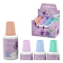 Корректирующая жидкость с кисточкой ErichKrause Pastel Bloom, 20г, ассорти (в картонном дисплее по 12 шт.)