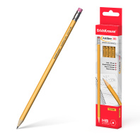 Набор из 12 чернографитных шестигранных карандашей с ластиком ErichKrause® Amber 101 HB (в коробке по 12 шт.)