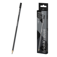 Чернографитный карандаш ErichKrause MEGAPOLIS, шестигранный, с ластиком, HB (в коробке по 12 шт.)