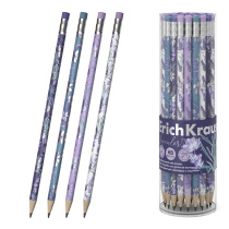Чернографитный карандаш ErichKrause Lavender, трехгранный, с ластиком, HB (в тубусе по 42 шт.)